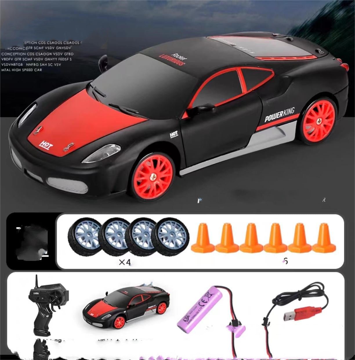 car 4wd rc drift car toy remote control gtr car toy - 4